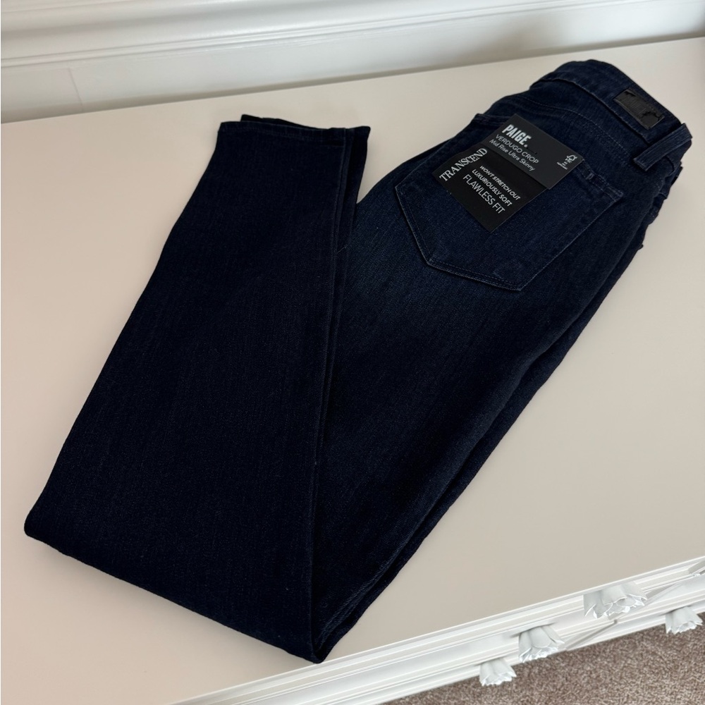NWT PAIGE Verdugo Crop Transcend Mid Rise Ultra Skinny Jeans 26